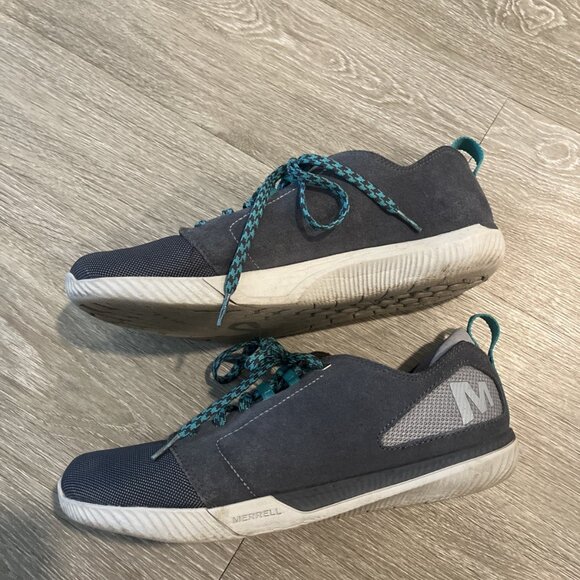 Merrell Mens 9.5 Roust Frenzy Gray Suede Casual Sneakers - Picture 3 of 7